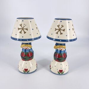Jim Shore Heartwood Creek Snowman TeaLight Lamp Candle Holder 2004 Christmas New